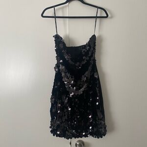 Black Sequin Mini Dress